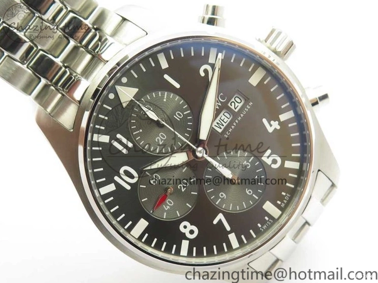 MIROTIME 0824 Stretchable Pilot Chrono 2016 IW377719 ZF 1:1 Best Edition Gray Dial on SS Bracelet A 7135